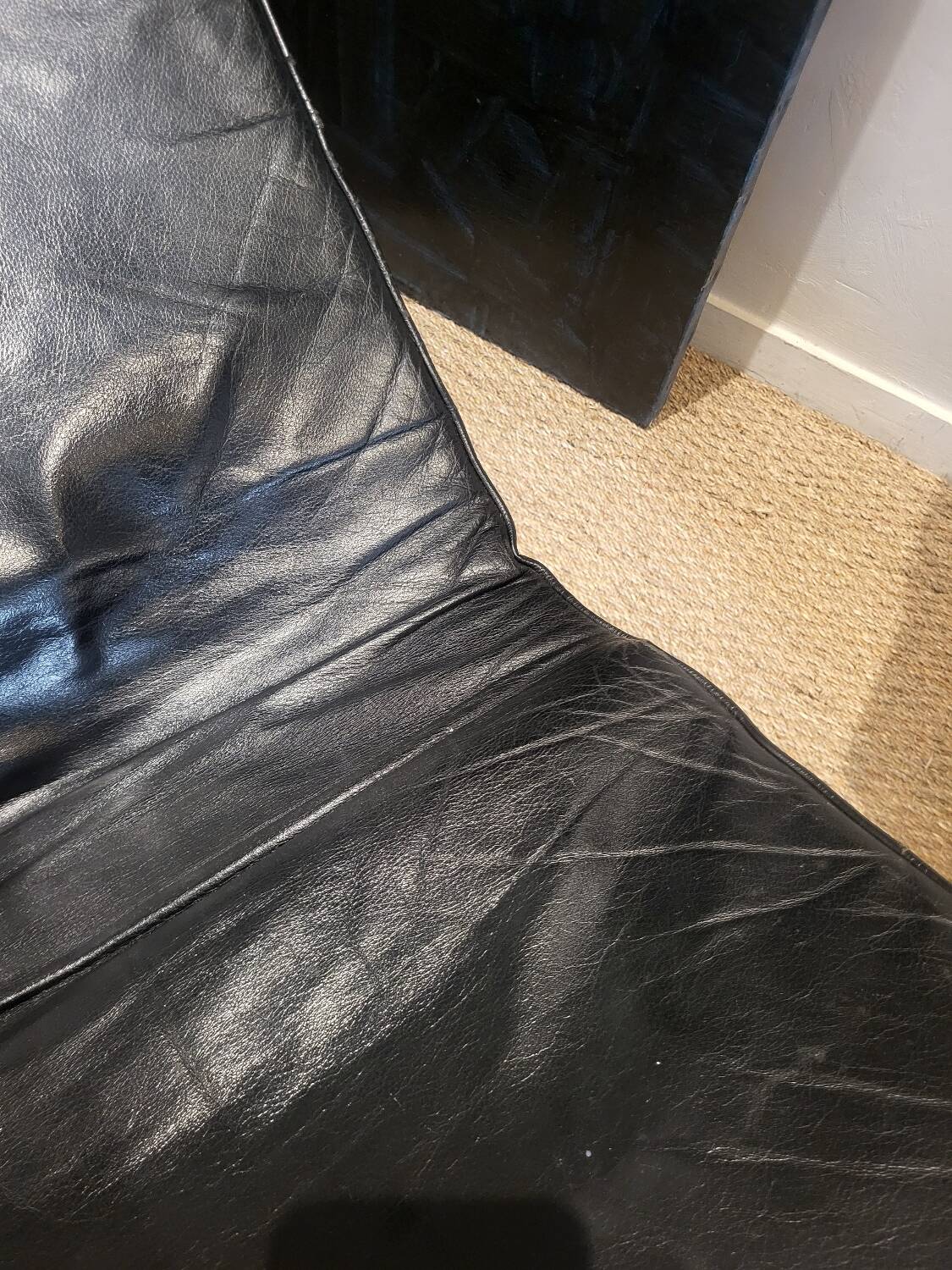 Chaise longue en cuir et acier chromé