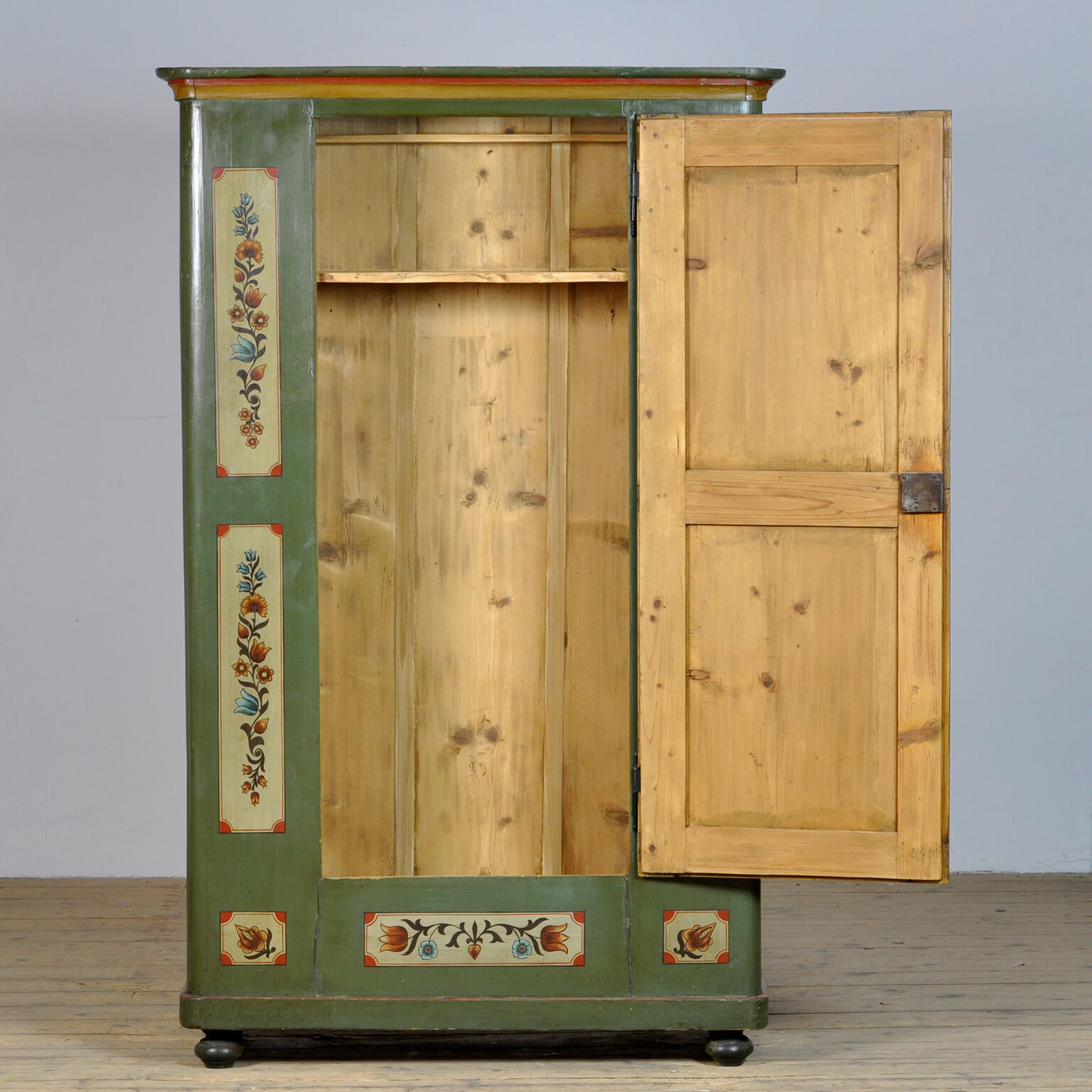Antique German Hand Painted Cabinet, 1876