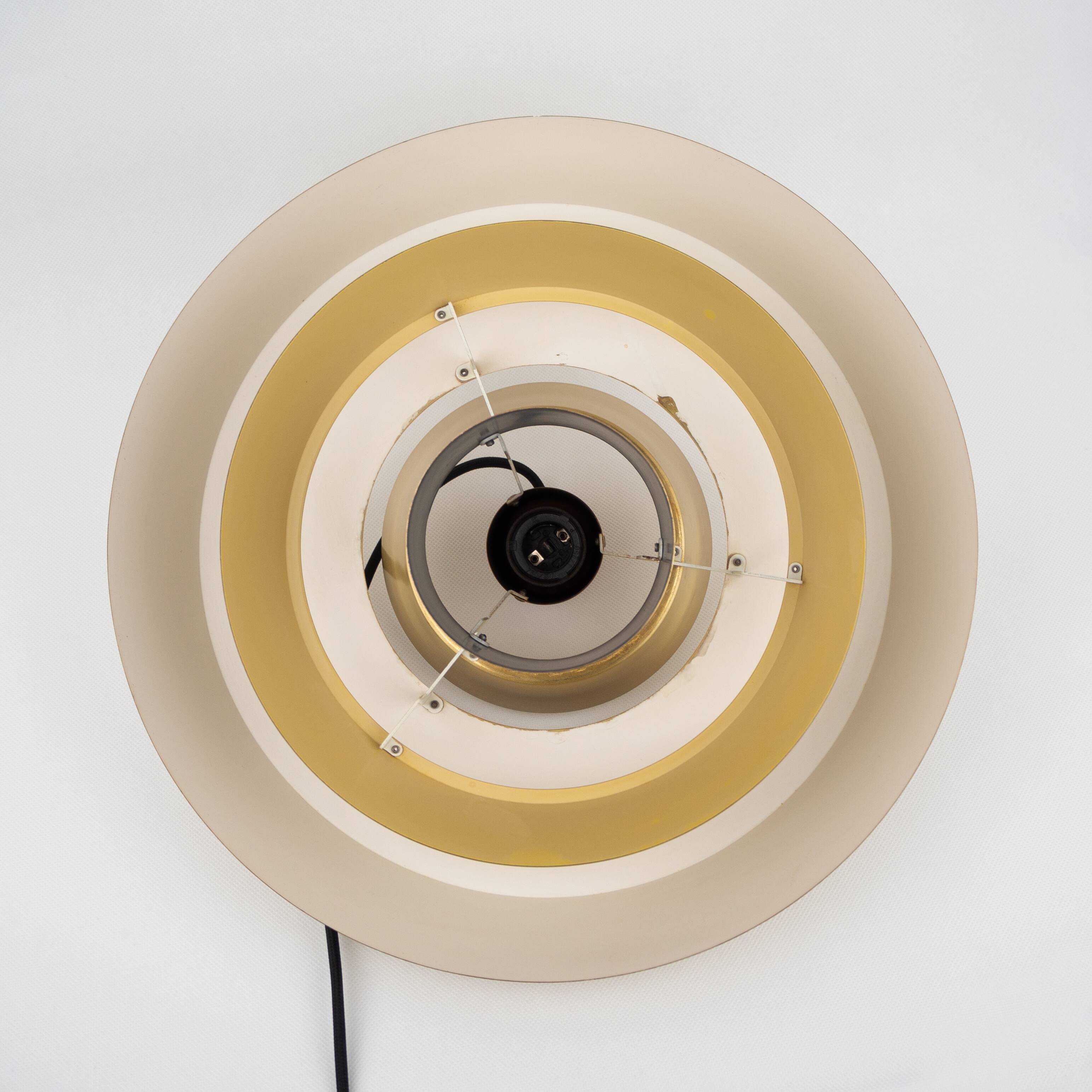 Danish vintage brass pendant lamp by Jo Hammerborg, Fog og Mørup, 1963