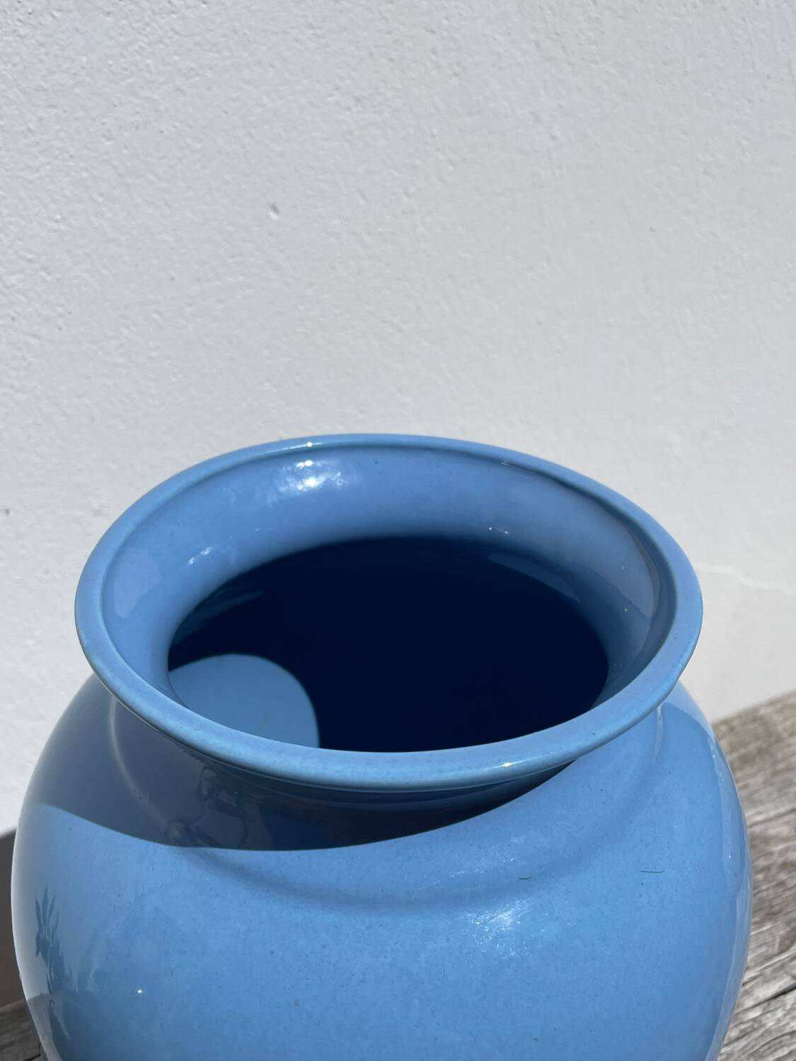 Vase en céramique bleue, 1980