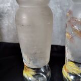 Ancien : paires de vase en verre pâte de verre peint