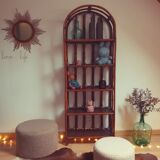 Vintage rattan bookcase