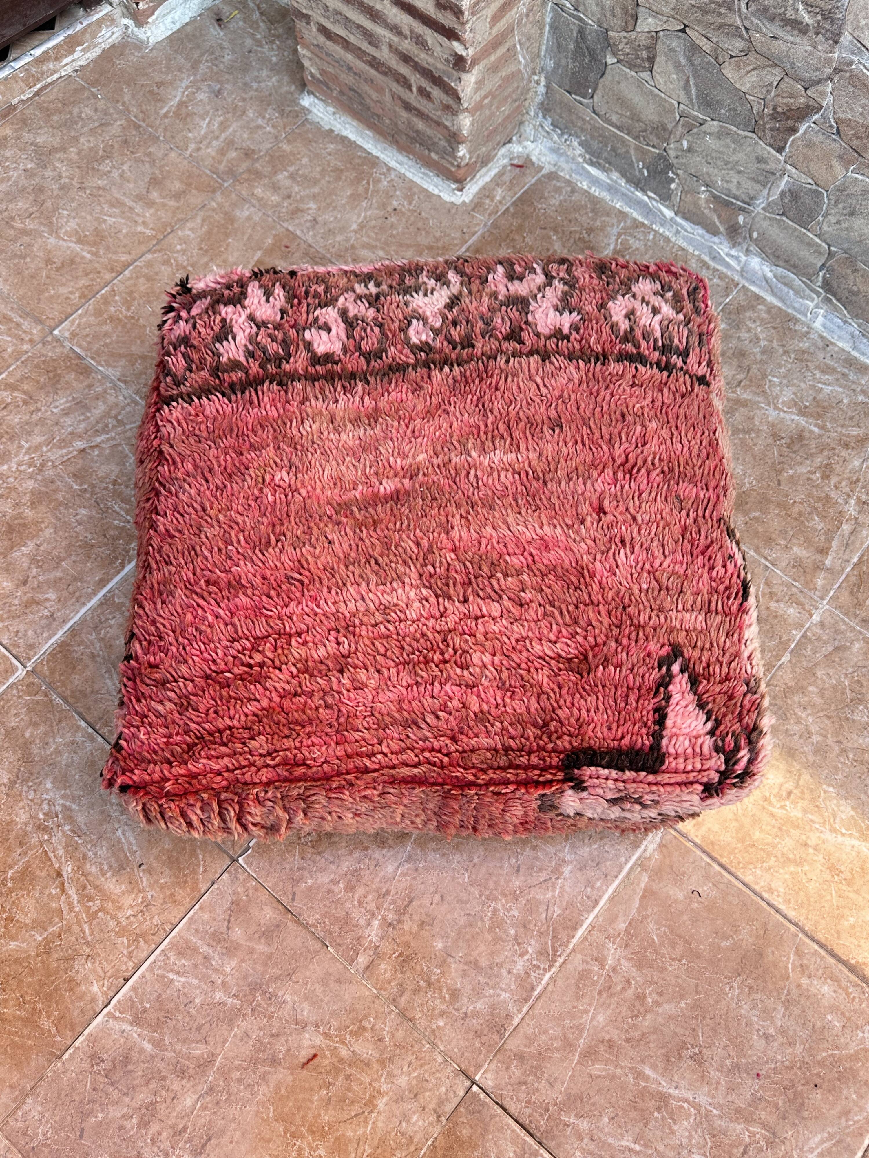 Handmade Berber Kilim pouf, floor cushion
