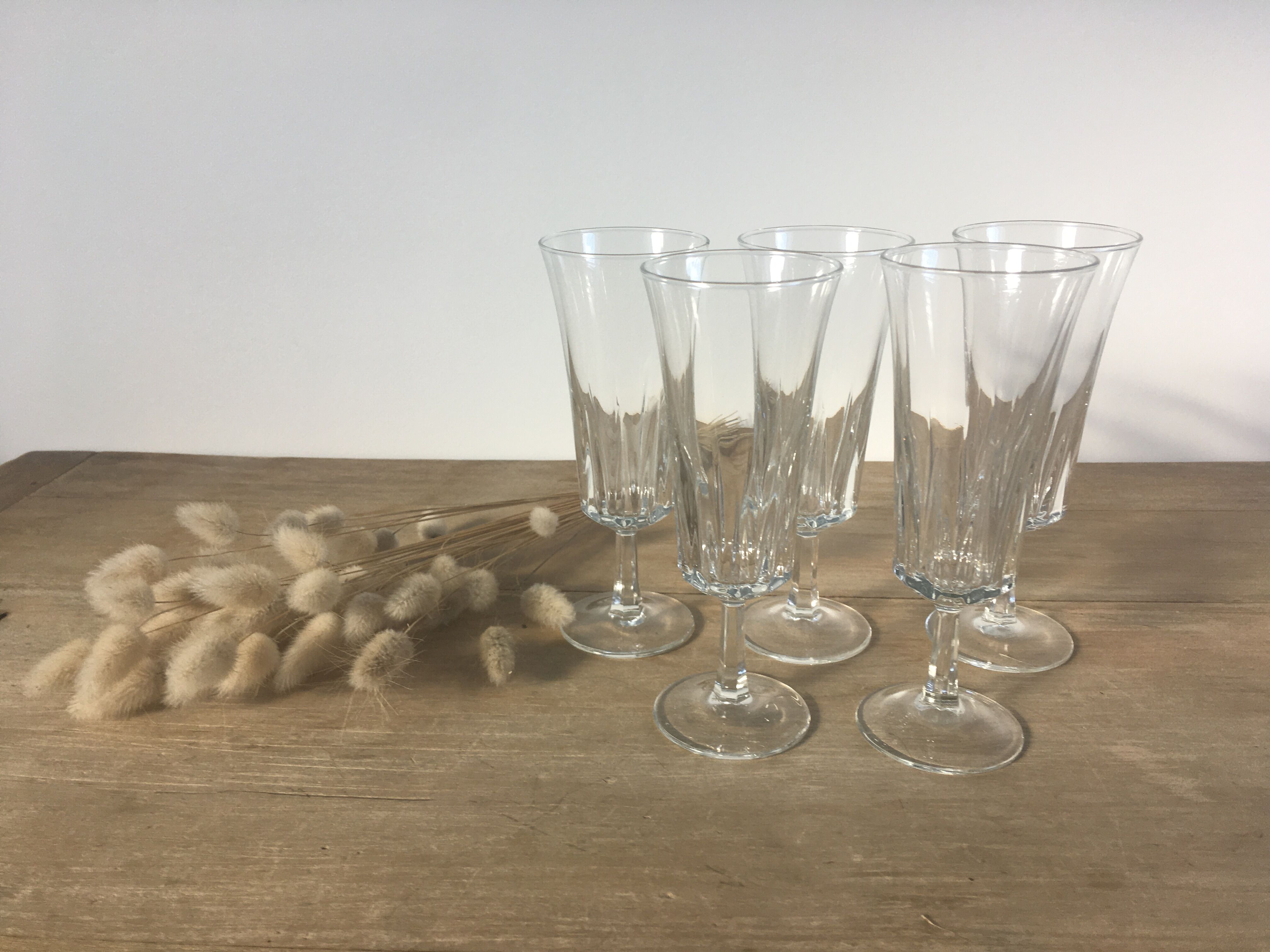 Vintage champagne flutes