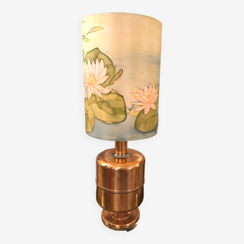 Lampe en cuivre et soie, 1970