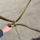 Vintage pied de lampe tripode laiton 1950 sabot de biche lampadaire