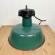 Industrial Green Enamel Factory Lamp with Cast Iron Top, 1960s