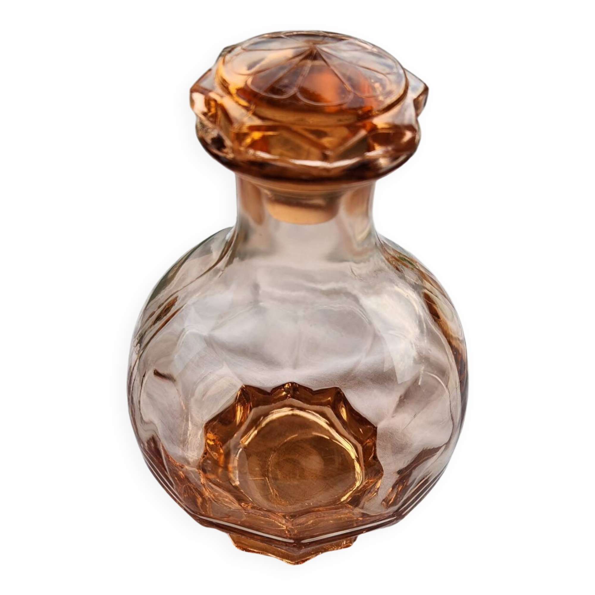 Carafe en verre rosée