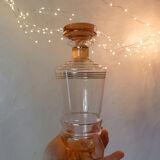 Ancienne carafe flacon en verre soufflé rose
