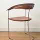 Chaise Arrben Ursula postmoderne en cuir cognac et chrome