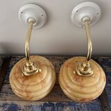 Pair of Art Deco globe wall lights