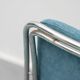Set of 4 vintage metal and blue fabric chairs, 1970s modernist