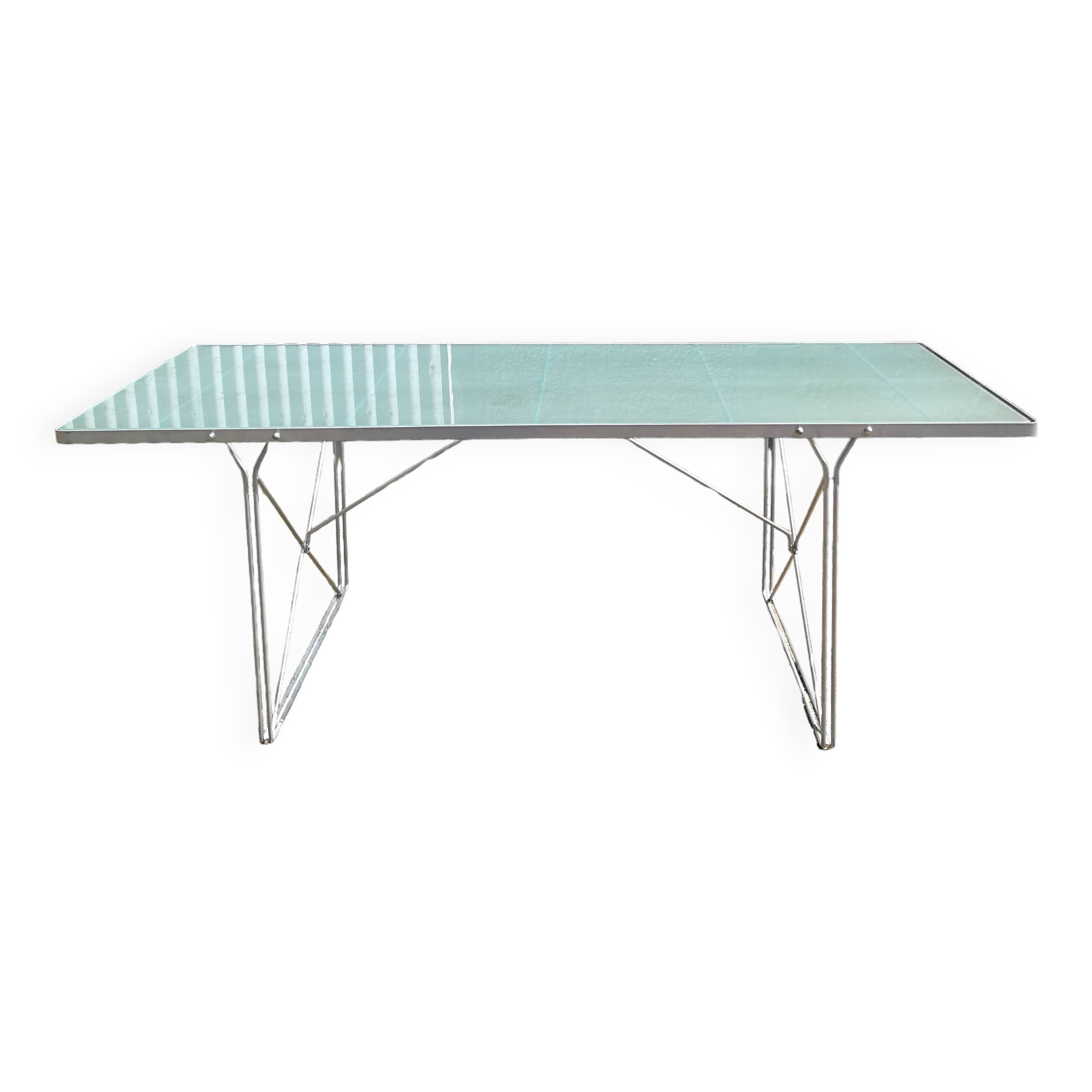 Moment glass and metal table by Niels Gammelgaard for Ikea