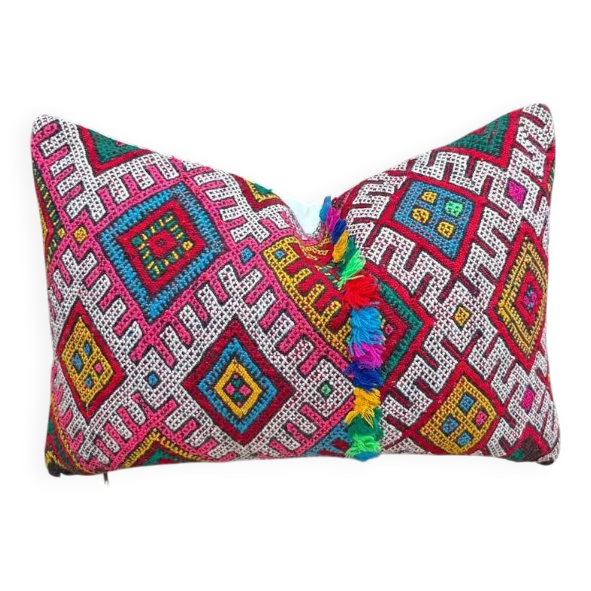 Vintage Berber kilim cushion cover: Moroccan wool cushion