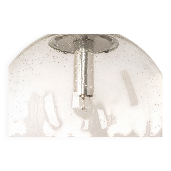 Suspension en verre clair chrome Limburg, Allemagne, années 1970