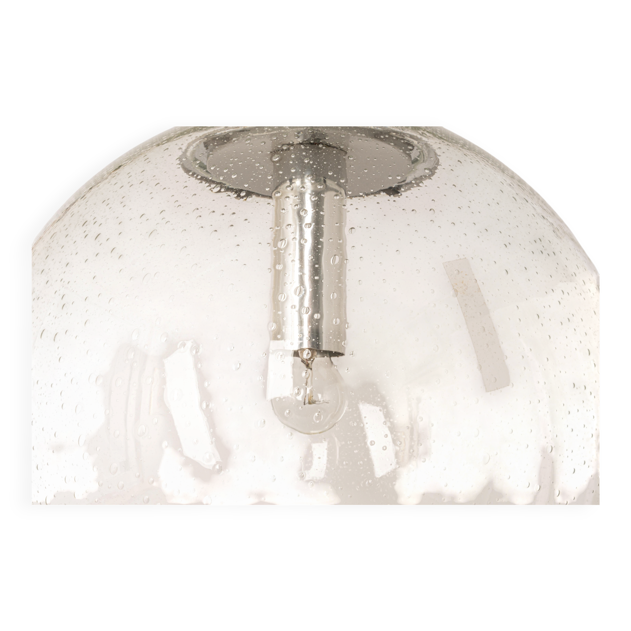 clear glass ball pendant chrome Limburg, Germany, 1970s