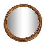 Vintage bamboo mirror 46cm