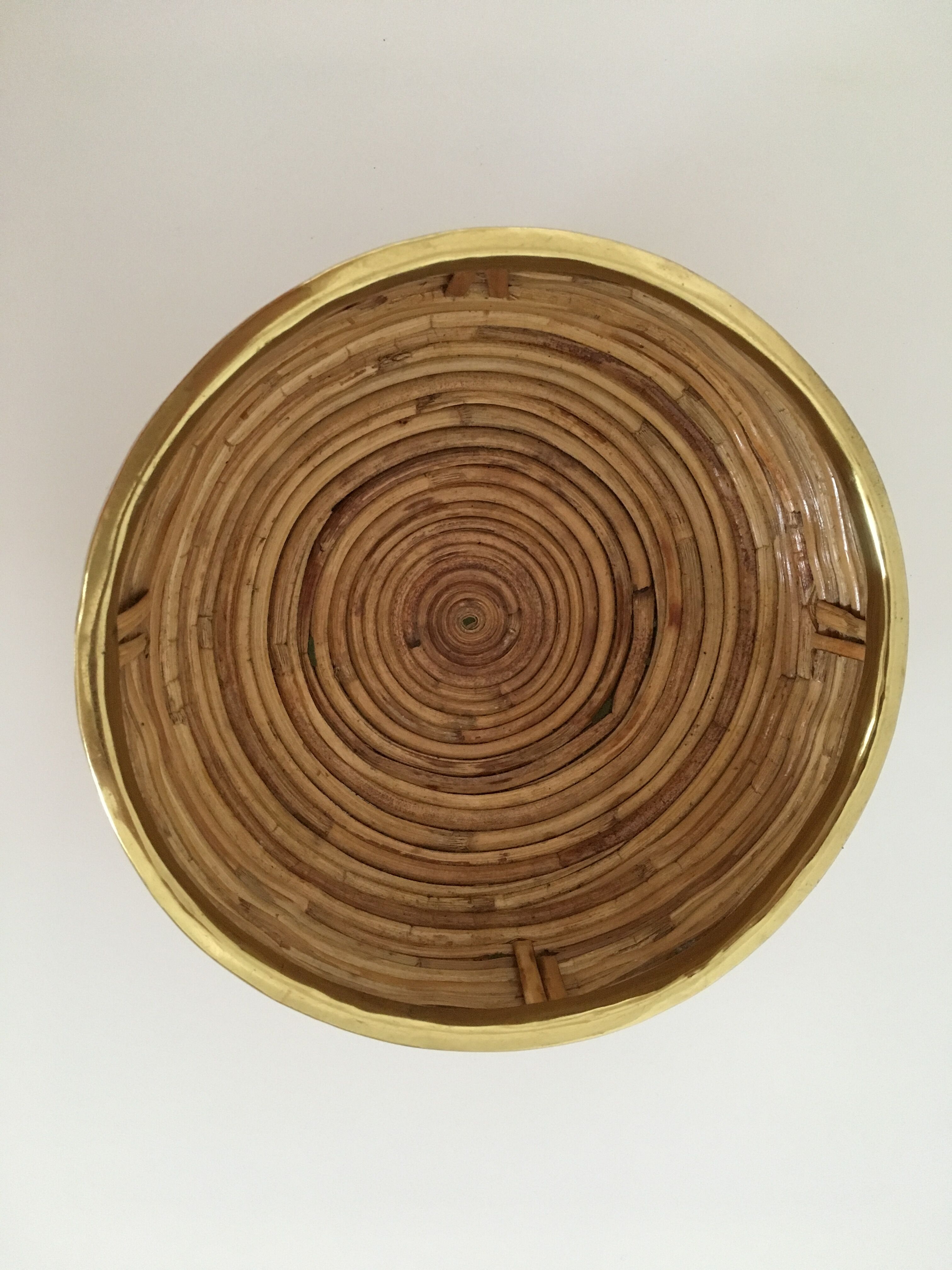 Bamboo and brass basket