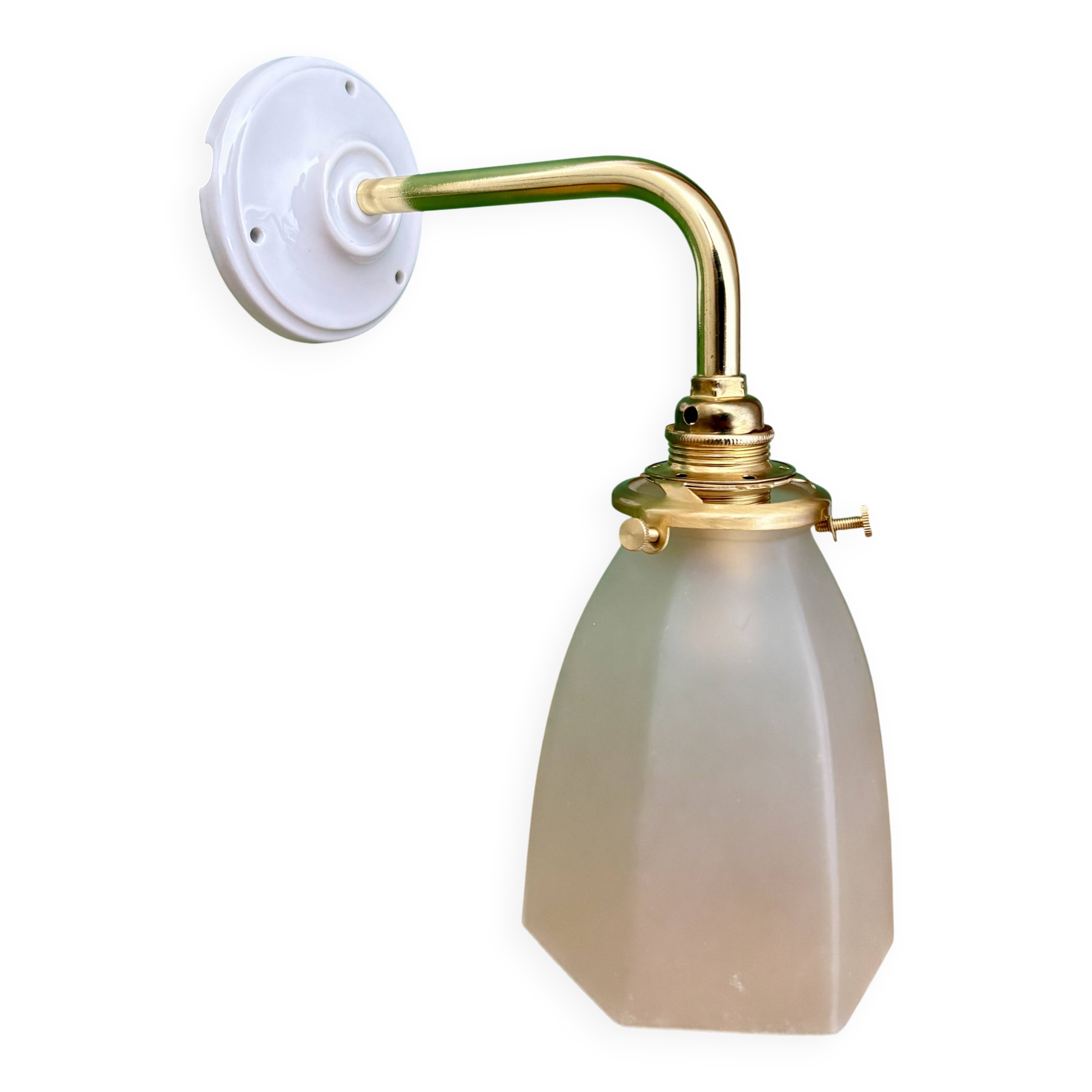 Vintage frosted glass tulip wall light