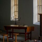 Scandinavian extendable table for writing or dining with a drawer, early 20th century.