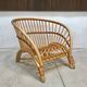 Handcrafted Bamboo lounge chair with leather lacings, Italy 1970s