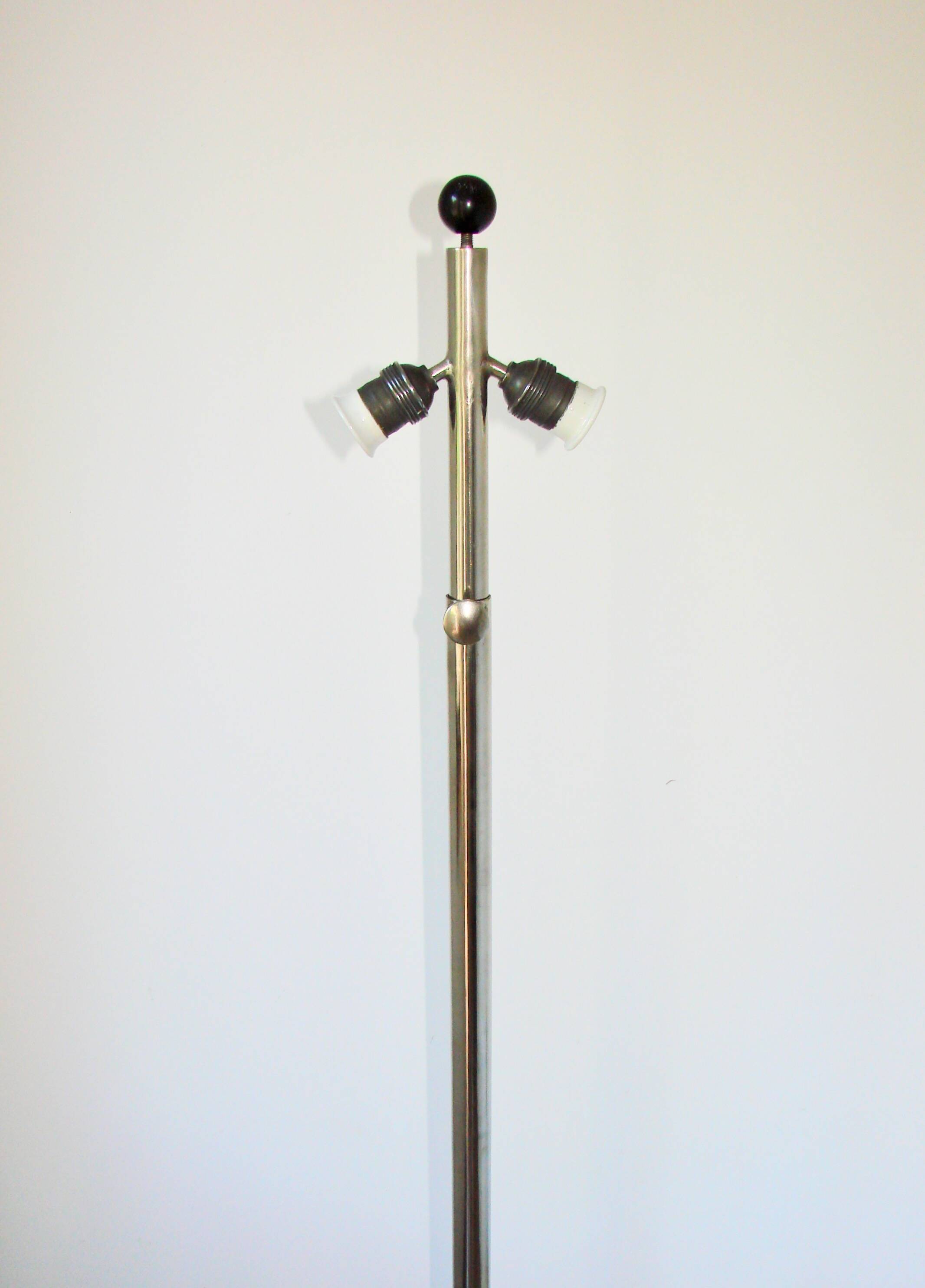 Art Deco floor lamp, 1930s, nickel-plated steel