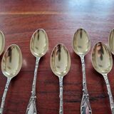 Ravinet d'Enfert: 12 small spoons in solid silver and vermeil, Rococo