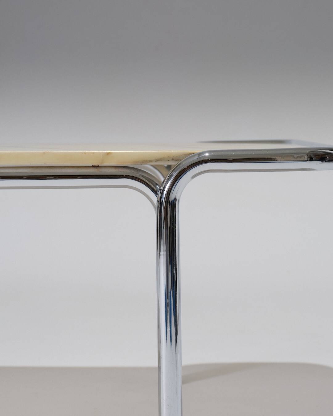 Marble and Tubular Metal Coffee Table, 1970s