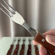 Set of 6 Vintage Sakana Japan Forks | Stainless Steel & Wood Handles