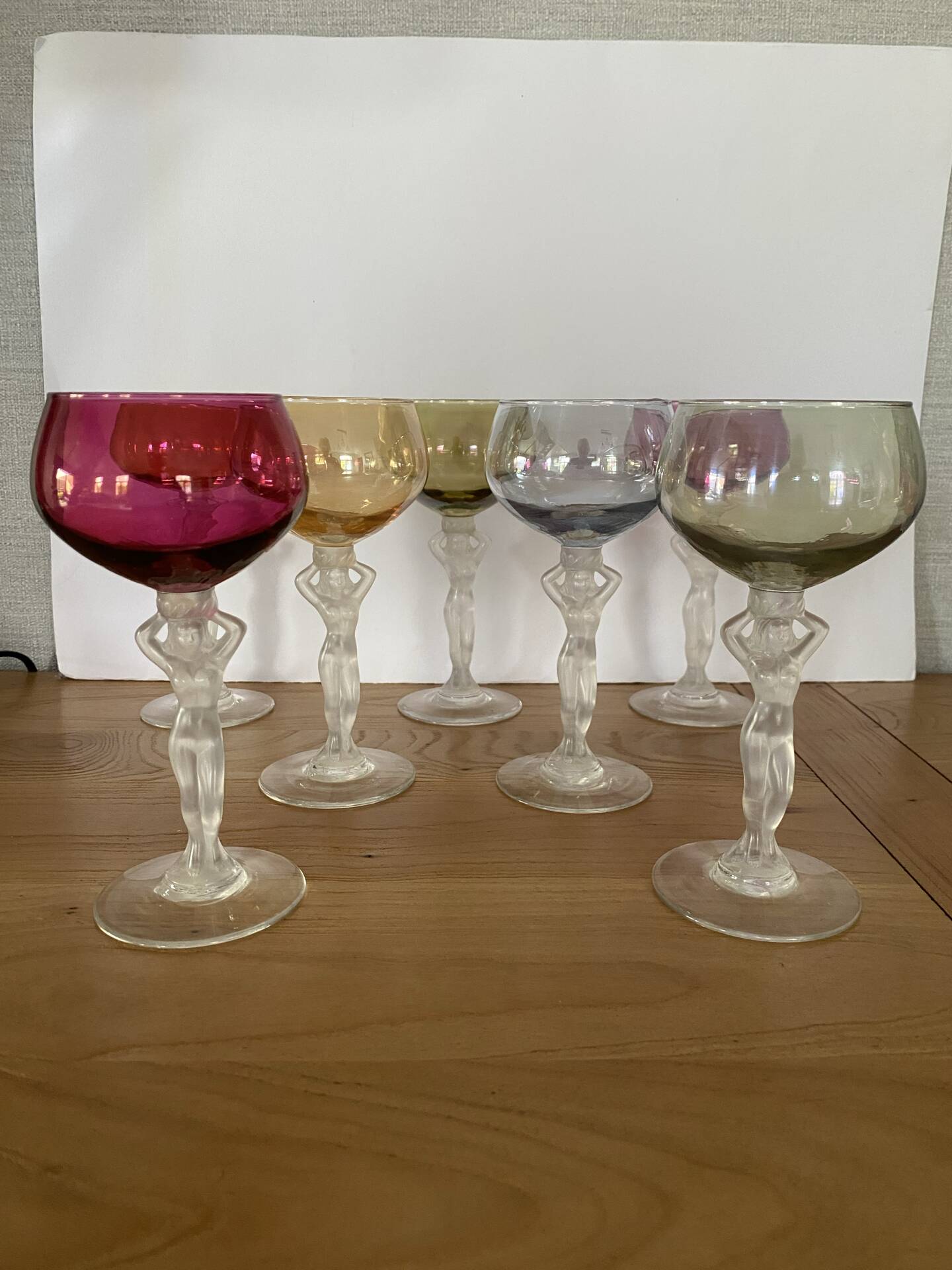 7 verres à vin en cristal de bayel modèle Venus