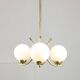 Mid-Century Italian Brass and Opaline Chandelier