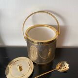 Vintage Hollywood Regency Gold Ice Bucket