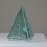 Lampe pyramide en verre et métal, 1970s