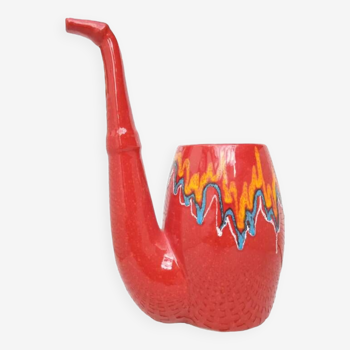 Italian Bertoncello ceramic vase, red ceramic vase