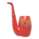 Italian Bertoncello ceramic vase, red ceramic vase