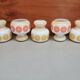 Lot 5 abat-jours en verre vintage 70's orange et jaune
