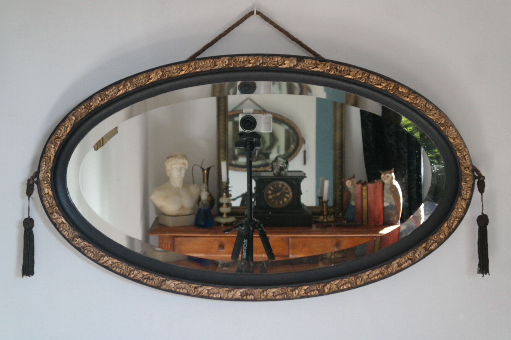 Black and gold art deco mirror