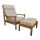 High back relax chair with hocker 1960s by Tarm Stole Denmark