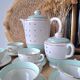 Vintage white and aqua tea service - gold trim - Luneville