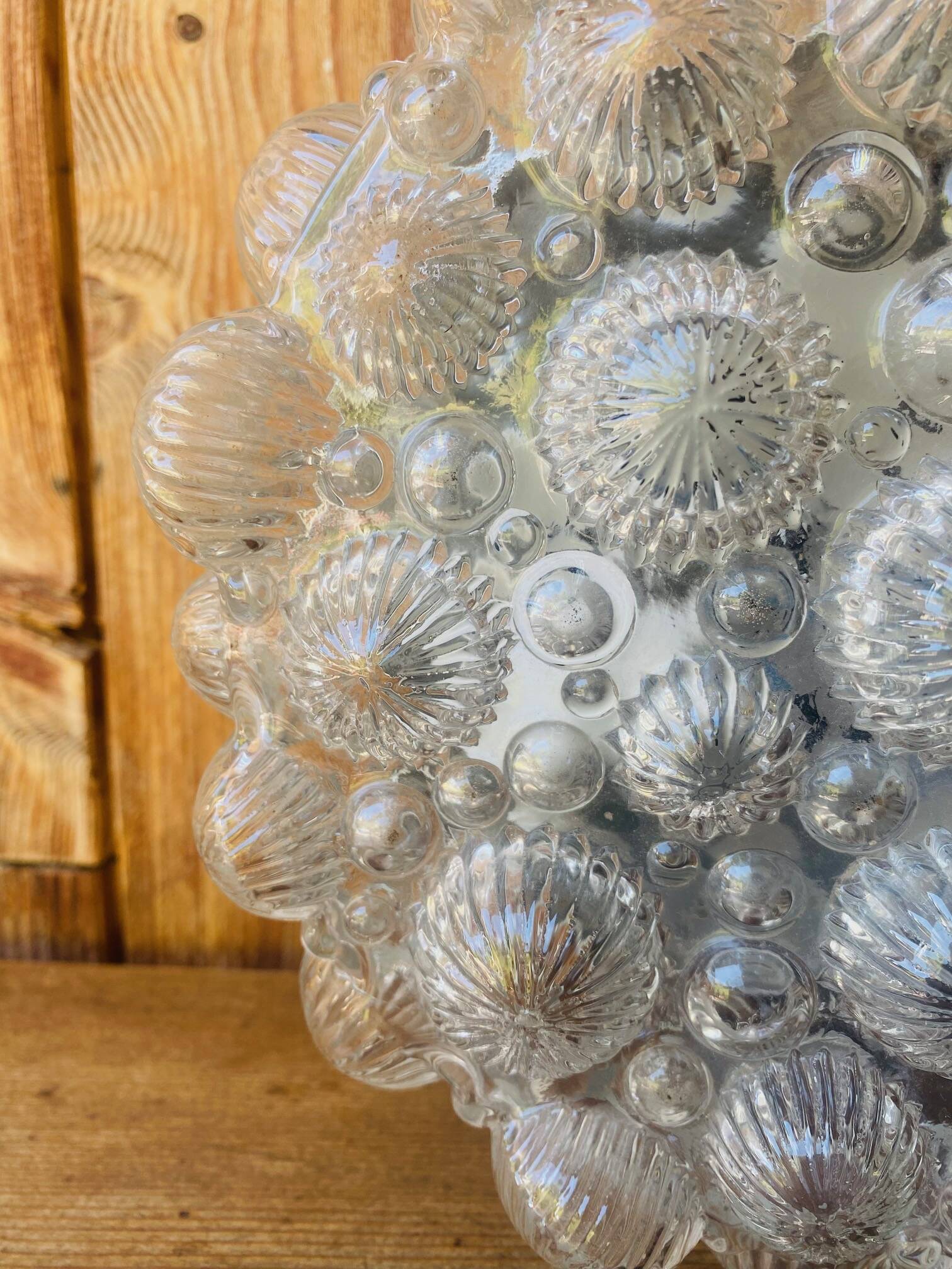 Vintage 1960s bubble glass ceiling light.