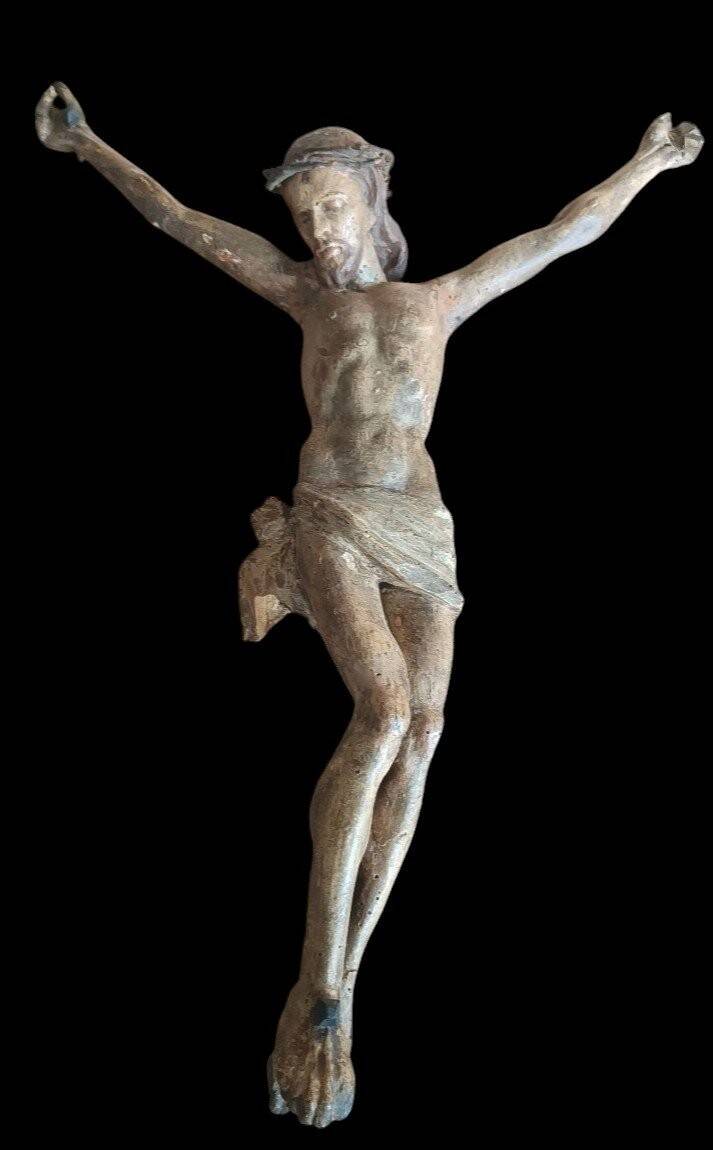 Large polychrome wooden Christ, 17th century