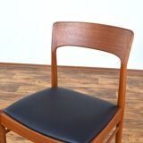 Danish teak and leather dining chairs by Henning Kjærnulf for Korup Stolefabrik, 1960s, set of 4
