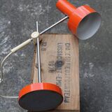 Lampe de bureau à balancier orange 1970