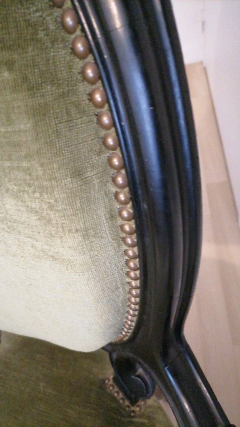 Set of 2 vintage green velvet armchairs – Elegance and comfort