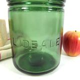 Vintage glass green can-din jar by l'ideale