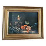 Painting on canvas - Still life - Fruits & Candle - PAYTON