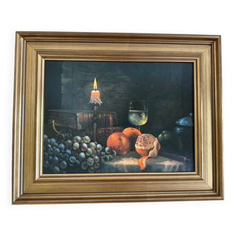 Painting on canvas - Still life - Fruits & Candle - PAYTON