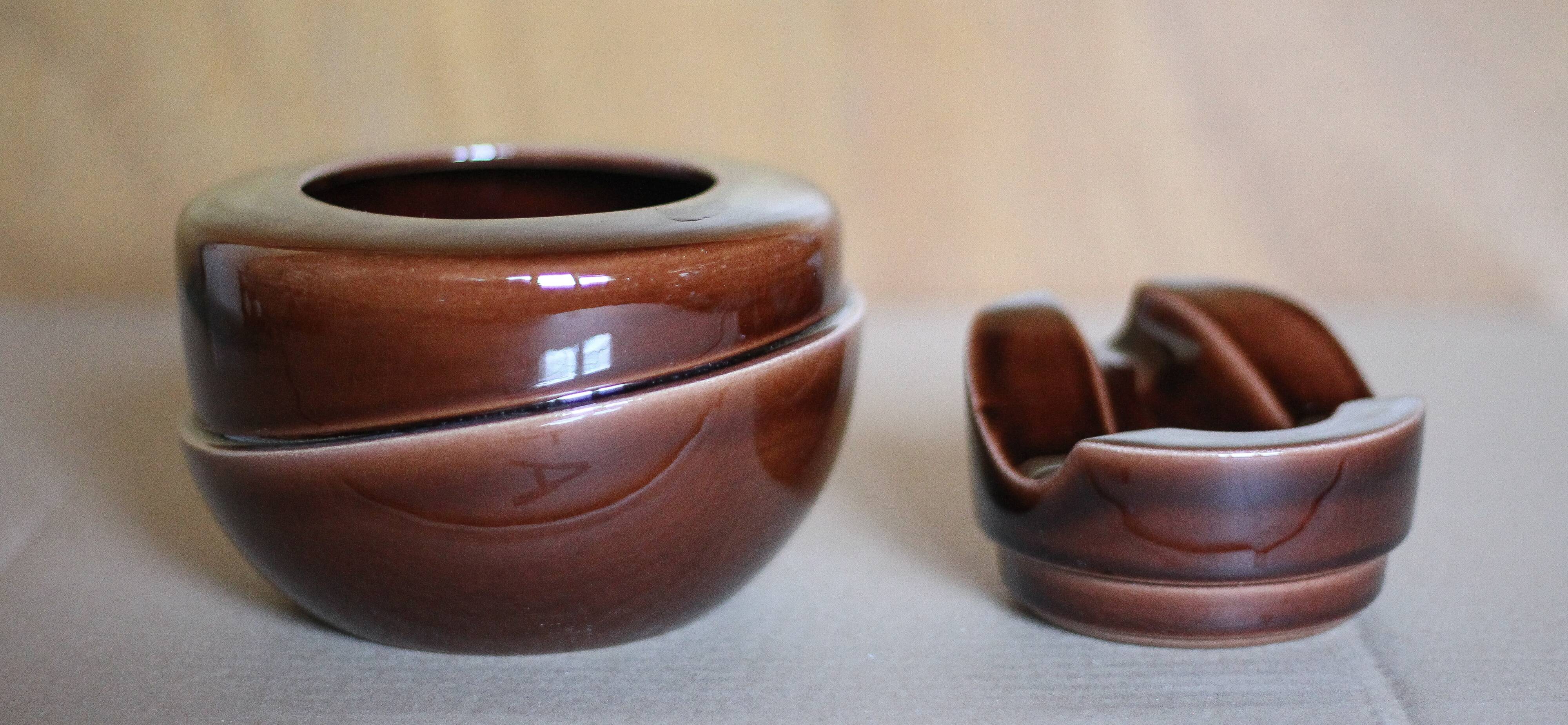 Ceramic tobacco pot, ceramic pipe holder, vintage ashtray