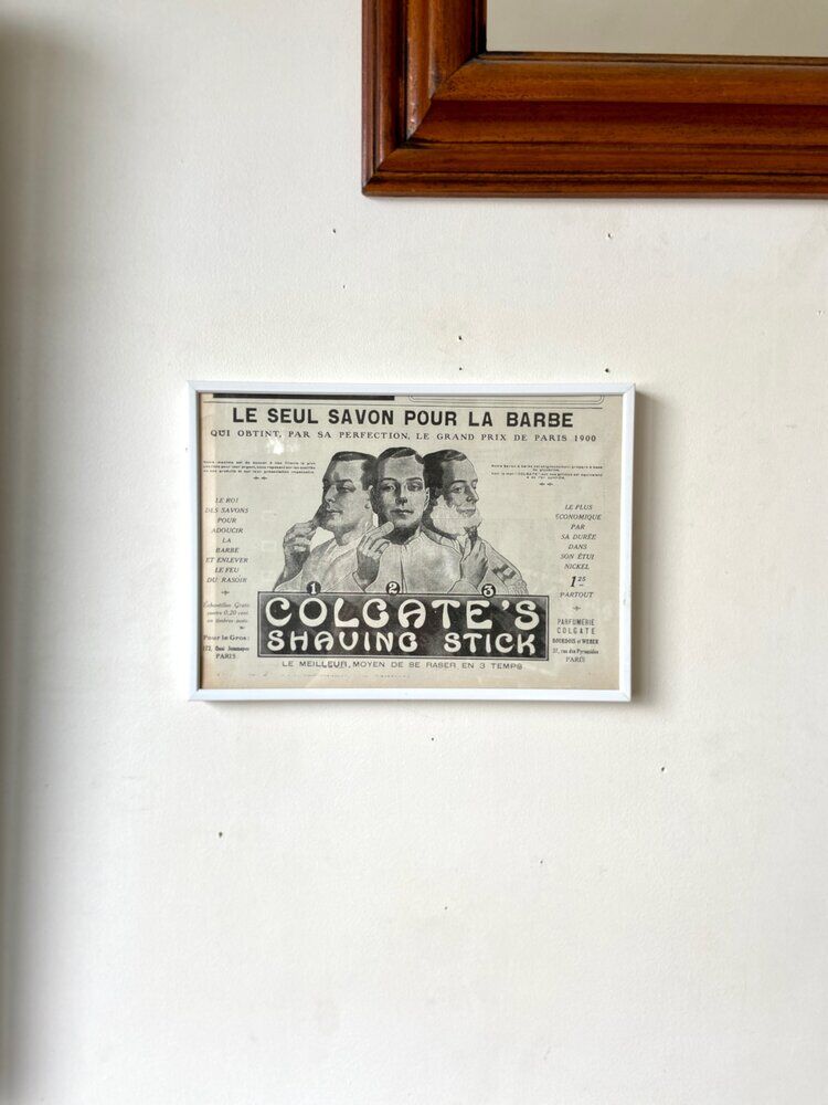 Framed Colgate advertising poster