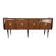 Mid-century 1960s mahogany sideboard with glass top